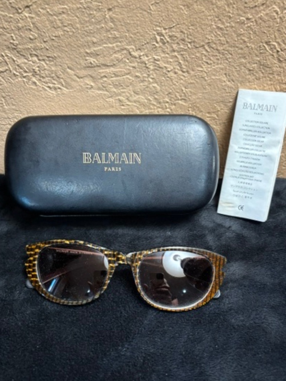 Balmain Paris Sunglasses- Textured Tortoise pattern